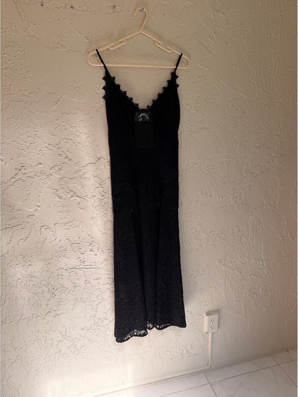 Cachet by Bari Protas Black Lace Maxi Dress Size 7/8